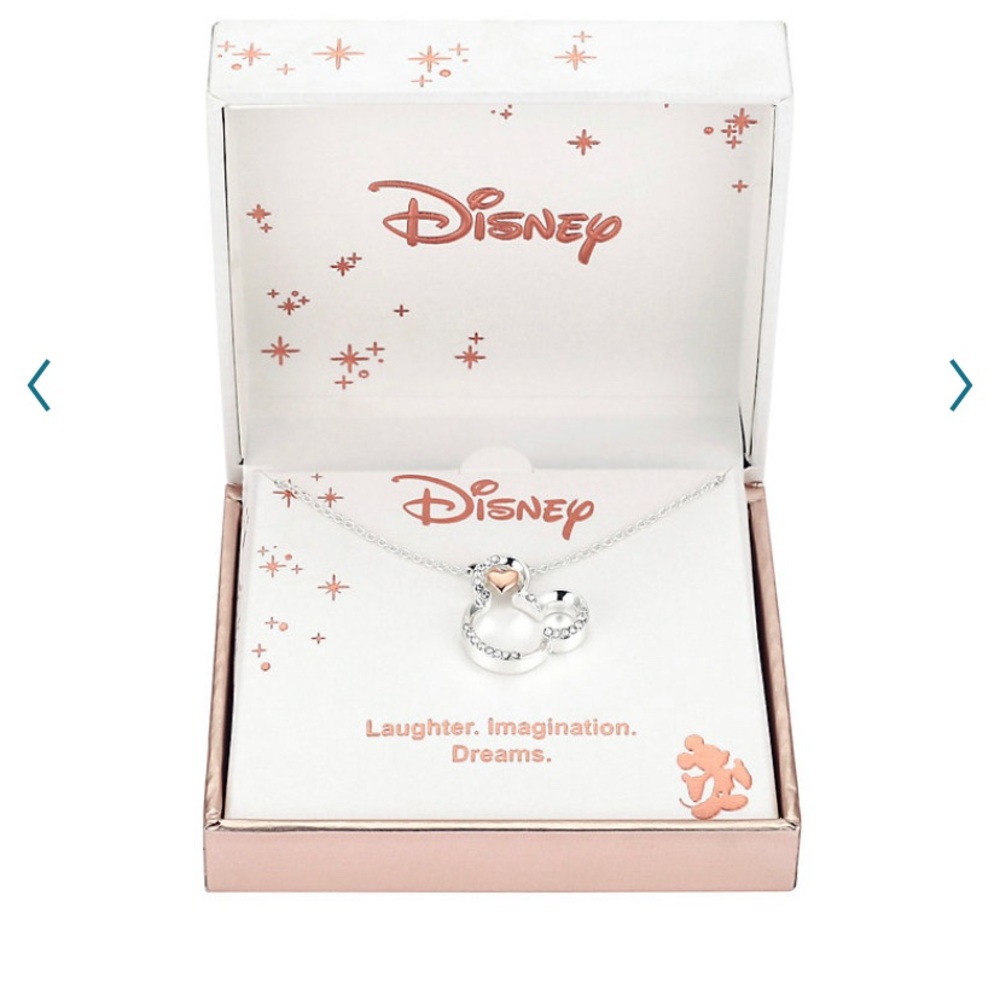 3/$30 Disney Mickey Mouse TwoTone Crystal Necklace - Picture 3 of 6